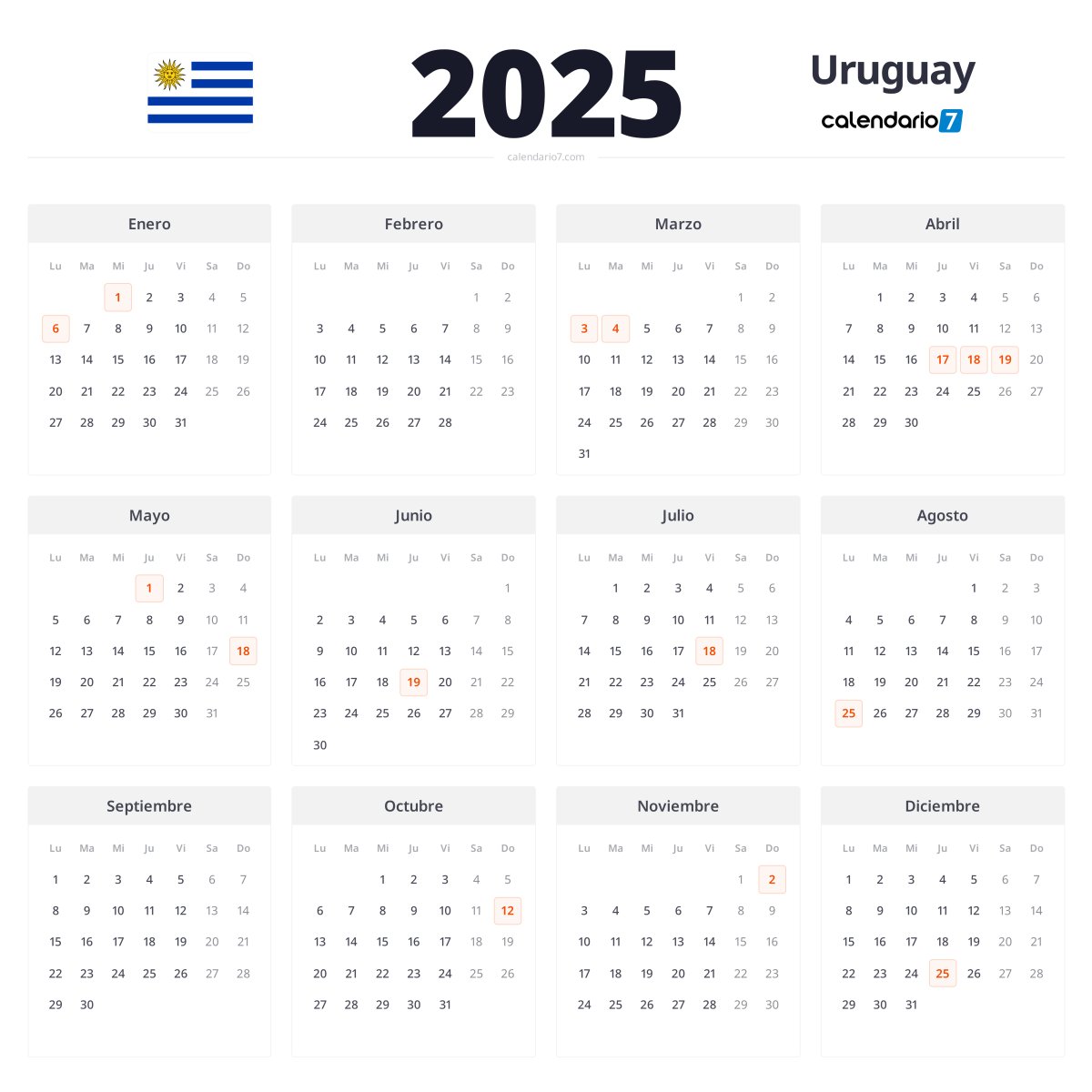 Calendario 2025 carnaval uruguay 4